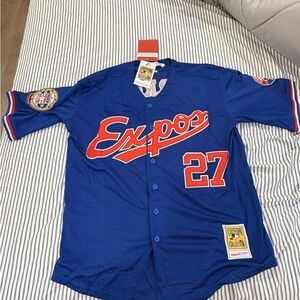 Mitchell & Ness Blue and Red Expos Jersey Vladimir Guerrero hall of fame edition